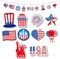 10Pcs Independence Day Hanging Ornaments American Flag Hanging Decoration 4th of July Tree Decorations Red White Blue Heart Balloon Star Ornament Memorial Day Star Pendant for Holiday Party Supplies